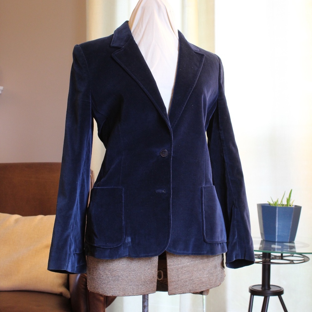 Navy Velvet Blazer